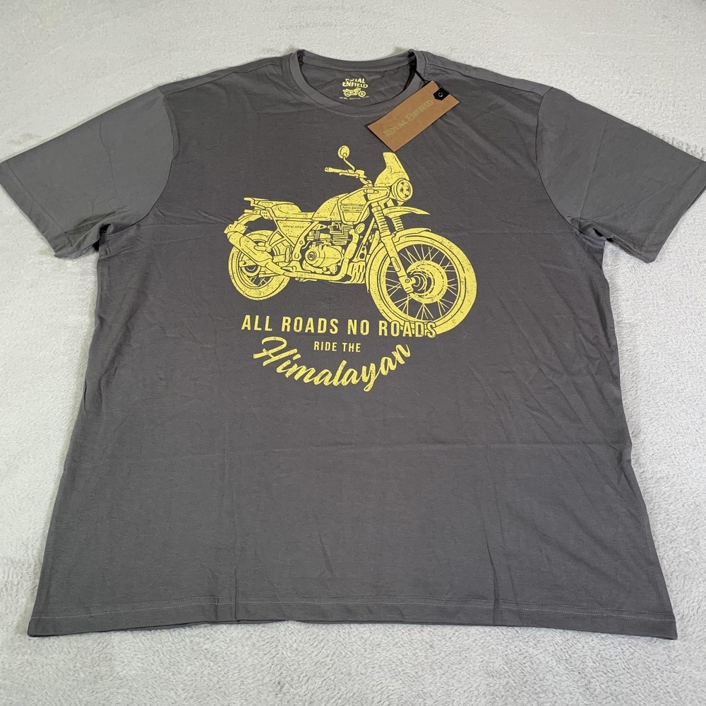 Royal Enfield Shirt Mens 2XL Gray Himalayan Adventure Motorcycle Graphic Tee NEW